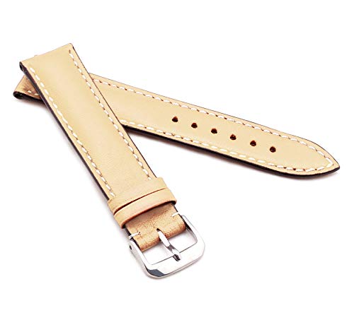 RIOS1931 Unisex Uhrenarmband Juchtenleder Modell St. Petersburg 22 mm Sand von RIOS1931