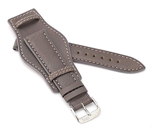 RIOS1931 Unisex Uhrenarmband Juchtenleder Modell Tula 18 mm Steingrau von RIOS1931