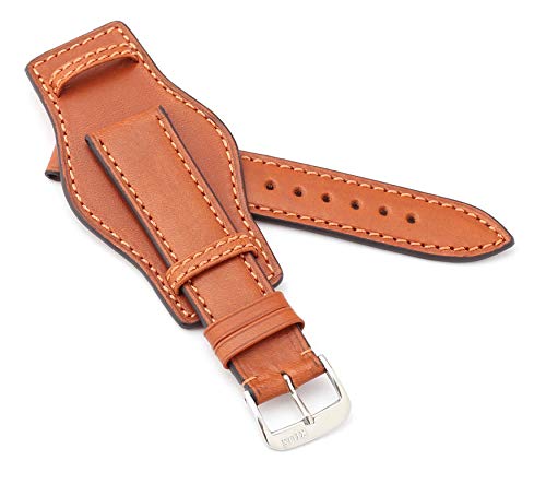 RIOS1931 Unisex Uhrenarmband Juchtenleder Modell Tula 22 mm Cognac von RIOS1931