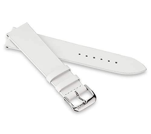 RIOS1931 Unisex Uhrenarmband Kalbsleder Modell Elegant 18 mm Weiß von RIOS1931