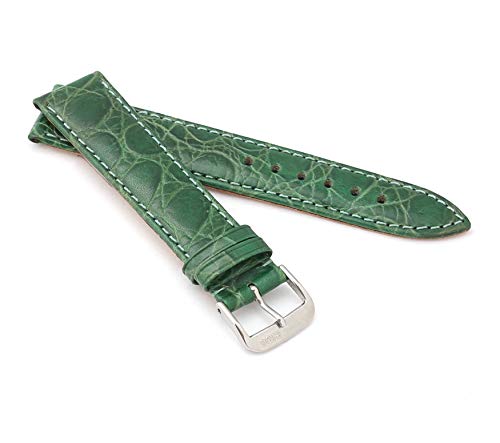 RIOS1931 Unisex Uhrenarmband Krokodil Style Modell Brazil 16 mm Apfelgrün von RIOS1931
