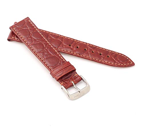 RIOS1931 Unisex Uhrenarmband Krokodil Style Modell Brazil 19 mm Mahagoni von RIOS1931