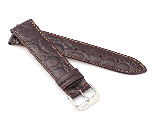 RIOS1931 Unisex Uhrenarmband Krokodil Style Modell Brazil 19 mm Mokka von RIOS1931