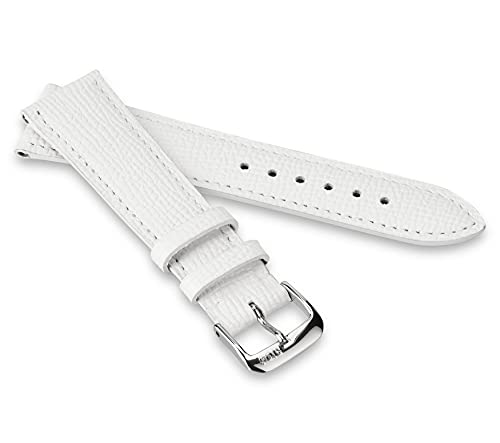 RIOS1931 Unisex Uhrenarmband Rindsleder Modell French 18 mm Weiß von RIOS1931