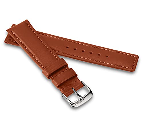 RIOS1931 Unisex Uhrenarmband Rindsleder Modell Solid 18 mm Cognac von RIOS1931