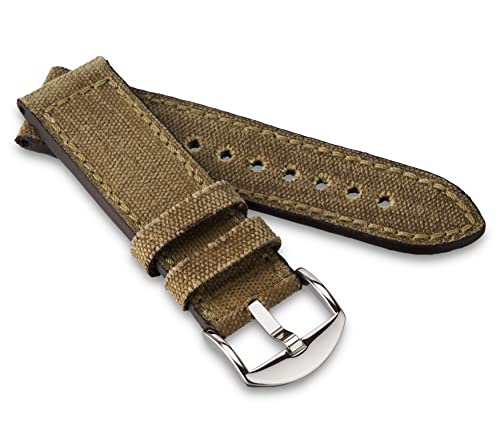 RIOS1931 Unisex Uhrenarmband Vintage Canvas Modell Maryland 22 mm Honig von RIOS1931