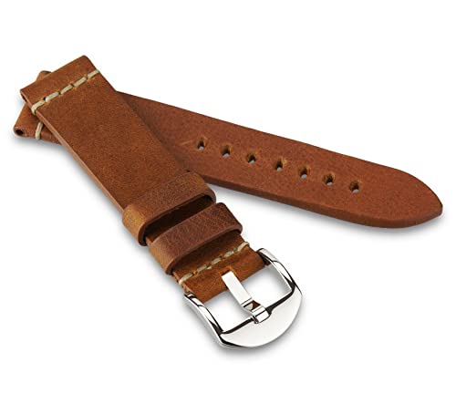 RIOS1931 Unisex Uhrenarmband Vintageleder Modell Birmingham 24 mm Cognac von RIOS1931