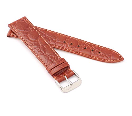 RIOS1931 XL Herren Uhrenarmband Krokodil Style Modell Brazil 18 mm Cognac von RIOS1931