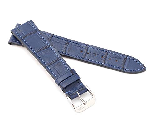 RIOS1931 XS Damen Uhrenarmband Alligator Style Modell Baltimore 18 mm Marineblau von RIOS1931
