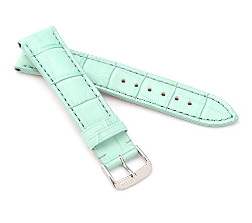 RIOS1931 XS Damen Uhrenarmband Alligator Style Modell Louisiana 22 mm Türkis von RIOS1931