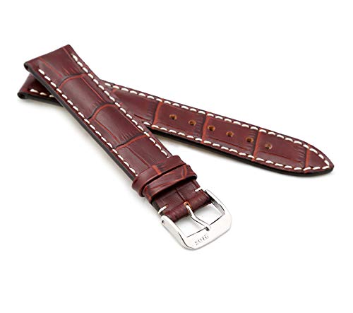 RIOS1931 XS Damen Uhrenarmband Alligator Style Modell New Orleans 16 mm Mahagoni von RIOS1931