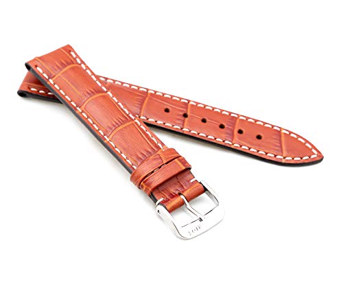 RIOS1931 XS Damen Uhrenarmband Alligator Style Modell New Orleans 22 mm Cognac von RIOS1931