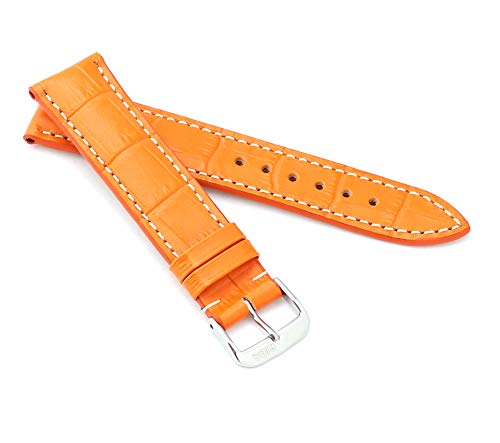 RIOS1931 XS Damen Uhrenarmband Alligator Style Modell New Orleans 22 mm Orange von RIOS1931