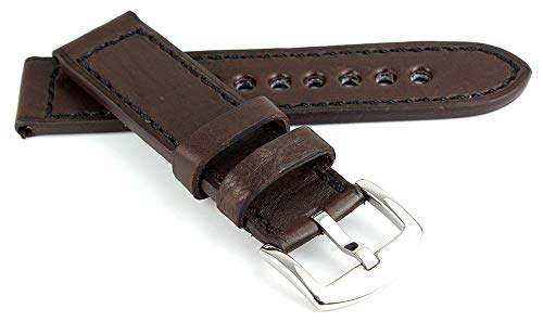 RIOS1931 Belfast Vintage Rindsleder Uhrenarmband handgemacht in Deutschland Robust 22mm Braun von RIOSBelfast