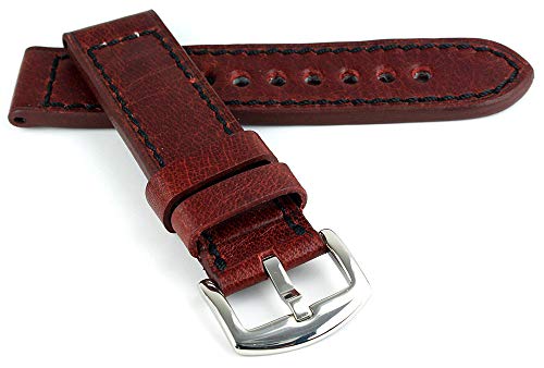 RIOS1931 Belfast Vintage Rindsleder Uhrenarmband handgemacht in Deutschland Robust 22mm Mahagoni von RIOSBelfast