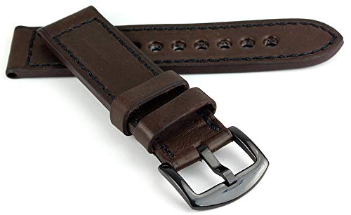 RIOS1931 Belfast Vintage Rindsleder Uhrenarmband handgemacht in Deutschland Robust 24mm Braun von RIOSBelfast