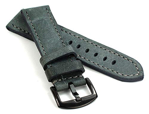 RIOS1931 Derby Vintage Rindsleder Uhrenarmband handgemacht in Deutschland Robust 20mm Grau von RIOSDerby