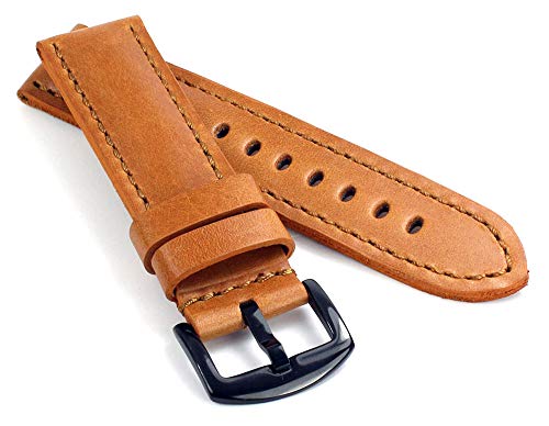 RIOS1931 Derby Vintage Rindsleder Uhrenarmband handgemacht in Deutschland Robust 20mm Honig von RIOSDerby