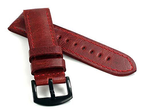 RIOS1931 Derby Vintage Rindsleder Uhrenarmband handgemacht in Deutschland Robust 20mm Mahagoni von RIOSDerby