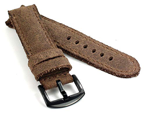 RIOS1931 Derby Vintage Rindsleder Uhrenarmband handgemacht in Deutschland Robust 24mm Braun Wildleder RIOS1931 Derby Vintage Rindsleder Uhrenarmband handgemacht in Deutschland Robust 24mm Braun Wildleder von RIOSDerby