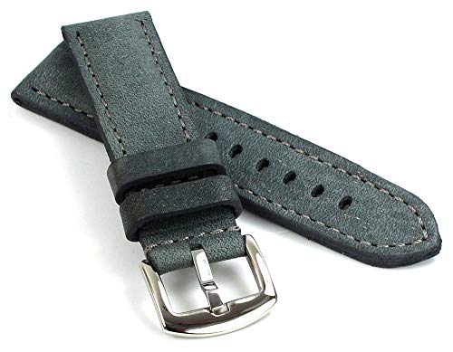 RIOS1931 Derby Vintage Rindsleder Uhrenarmband handgemacht in Deutschland Robust 24mm Grau RIOS1931 Derby Vintage Rindsleder Uhrenarmband handgemacht in Deutschland Robust 24mm Grau von RIOSDerby