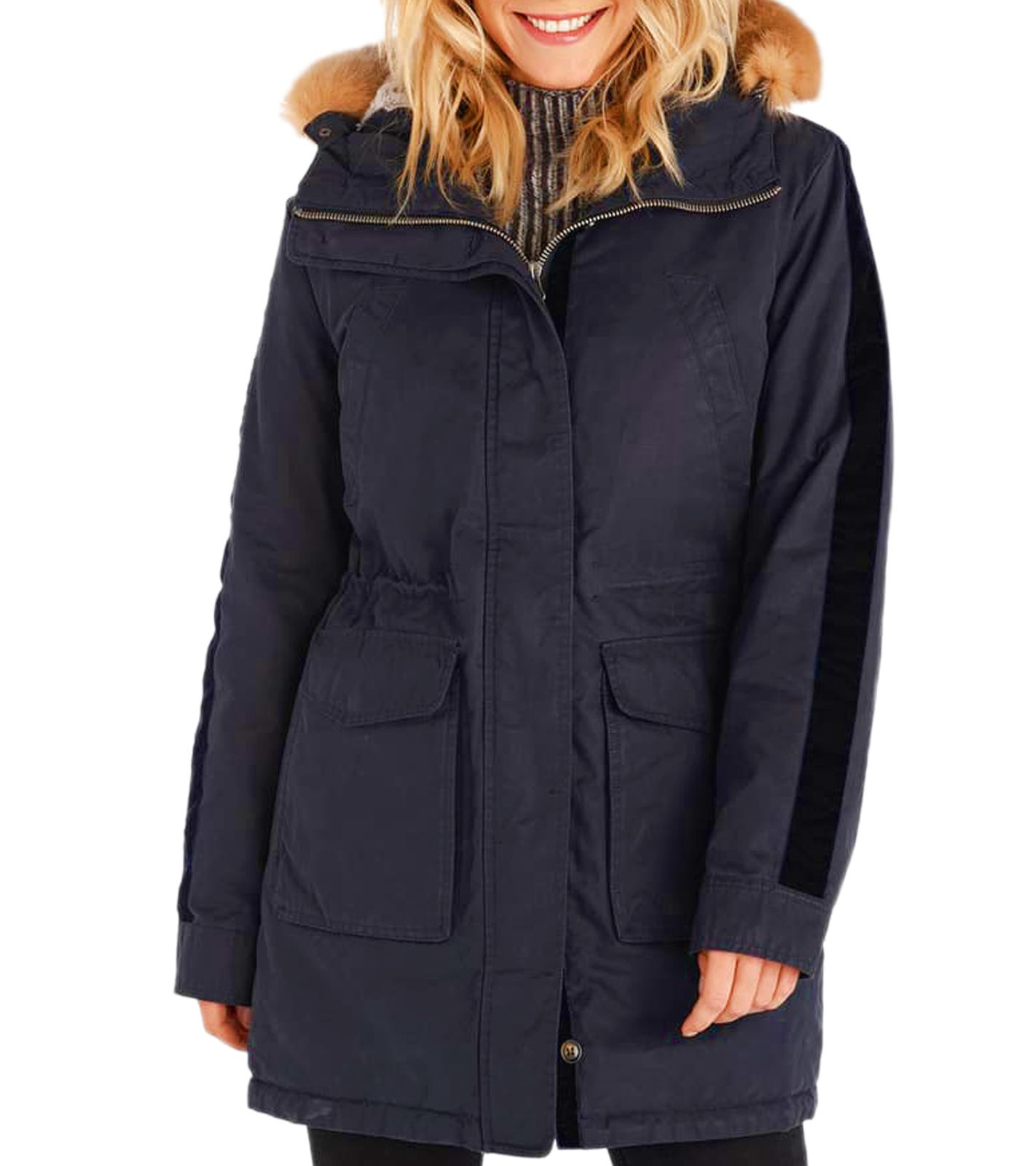 RIP CURL Racer Damen Winter-Jacke mit gefütterter Kapuze und Samt Details GJKCQ4 8308 Blau von RIP CURL