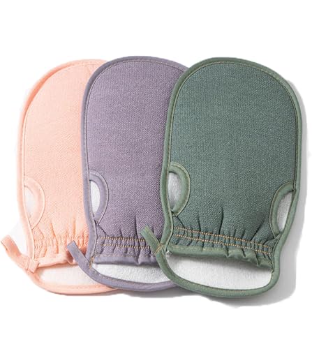 Peeling-Handschuhe, tiefe Körperpeeling-Handschuhe, zum Entfernen abgestorbener Haut, Duschpeeling für Damen und Herren, 3 Stück von RIPETIC