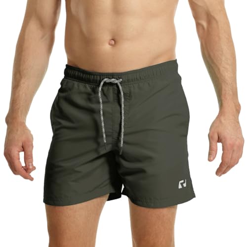 RIPT Herren Essentials Quick Dry UV 50 Sonnenschutz Badeshorts Badehose, Holzkohle, L von RIPT