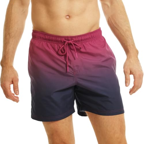 RIPT Herren Essentials Quick Dry UV 50 Sonnenschutz Badeshorts Badehose, Pink Dip Dye, L von RIPT
