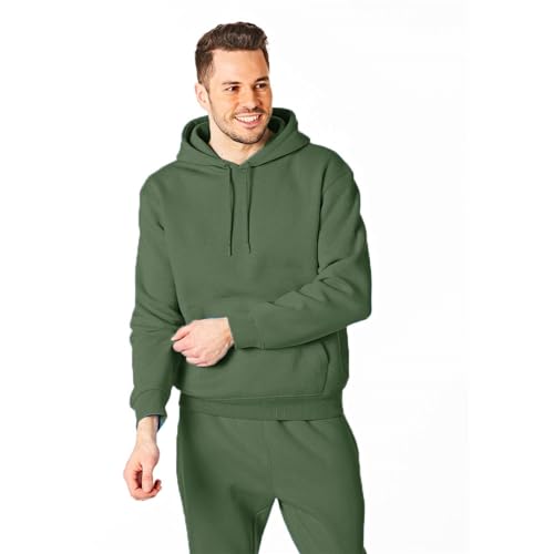 RIPT Performance Herren Ript Essentials by Mens Hooded Soft Touch Lougewear Hoody Kapuzen-Sweatshirt, Army, L von RIPT Performance