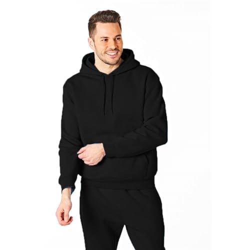 RIPT Performance Herren Ript Essentials by Mens Hooded Soft Touch Lougewear Hoody Kapuzen-Sweatshirt, Schwarz, L von RIPT Performance