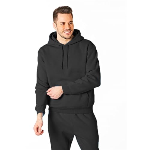 RIPT Performance Herren Ript Essentials by Mens Hooded Soft Touch Lougewear Hoody Kapuzen-Sweatshirt, Anthrazit, L von RIPT Performance