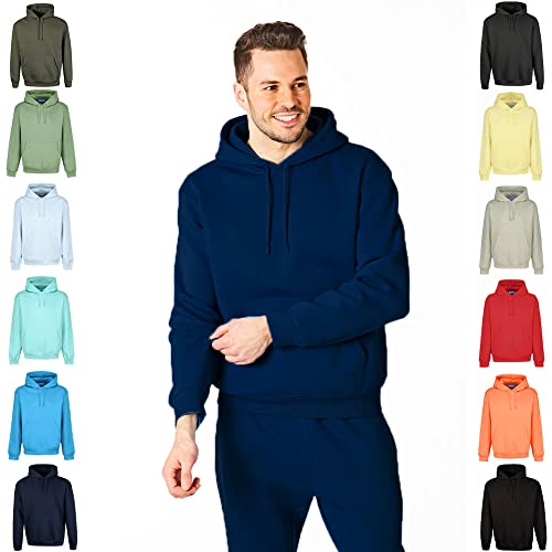 RIPT Performance Herren Ript Essentials by Mens Hooded Soft Touch Lougewear Hoody Kapuzen-Sweatshirt, Navy, M von RIPT Performance