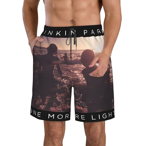 Herren Lin-kin Rock Band Strandshorts Bademantelshorts für den Strand und Swimmingpool Urlaubs-Strandshorts Mehrfarbig L von RISAKASTE