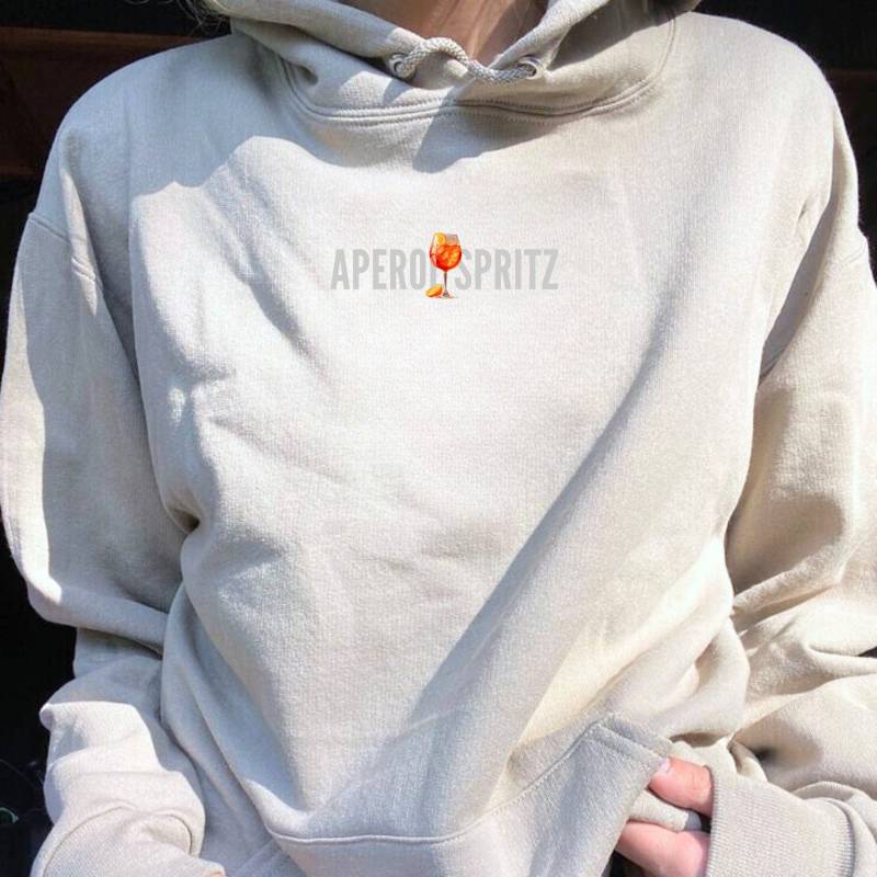 Aperol Spritz Art Hoodie/Funny Alcohol Best Friend Gift Pullover Printed Minimalistic Text Sweater Summer Cocktail Party Vibe von RISCStudios