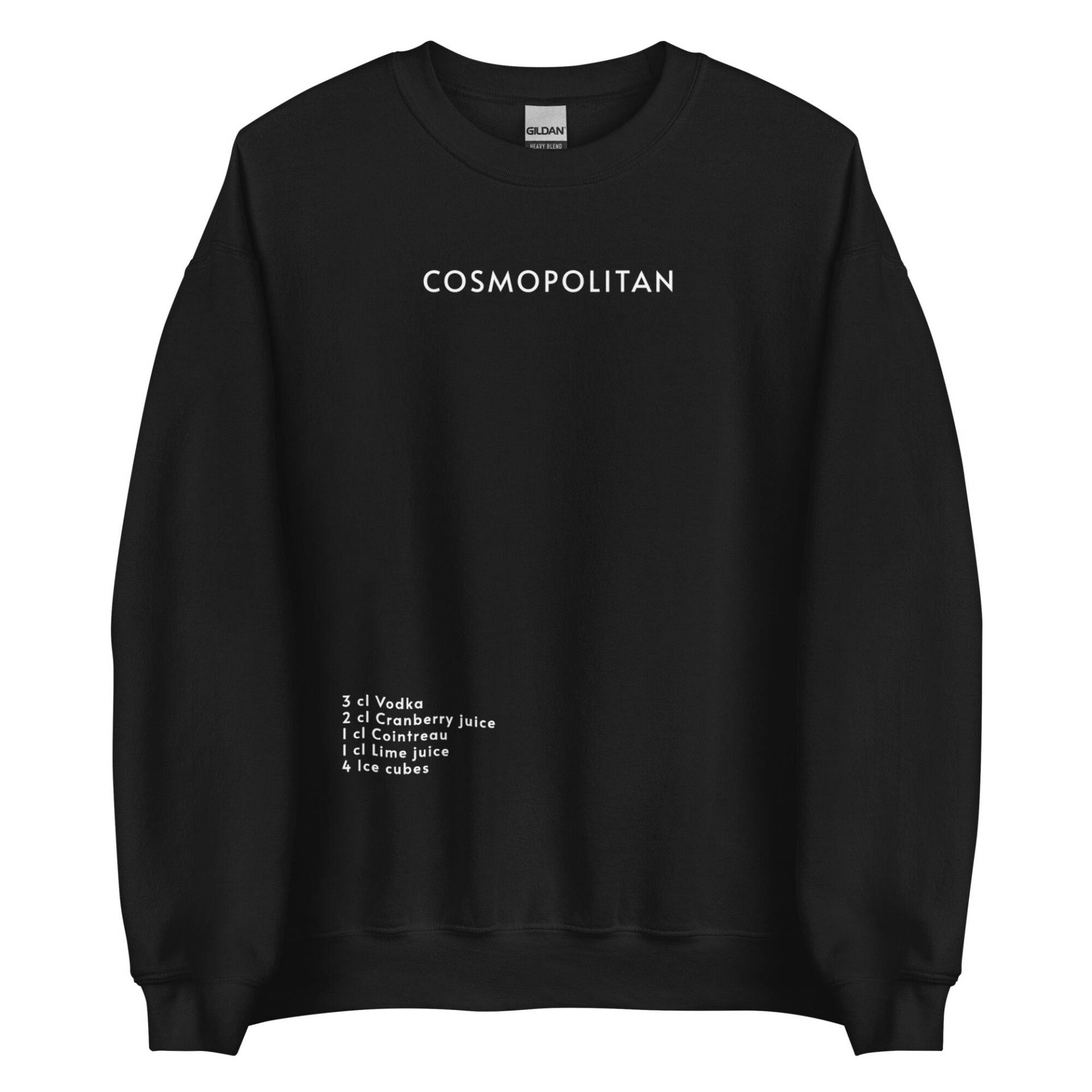 Cosmopolitan Ingredients Crewneck // Funny Alcohol Quote Best Friend Gift Pullover Printed Minimalistic Sweater von RISCStudios