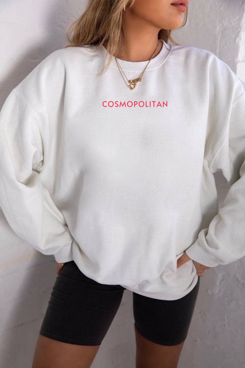Cosmopolitan Vintage Crewneck // Funny Alcohol Quote Best Friend Gift Pullover Printed Minimalistic Sweater von RISCStudios