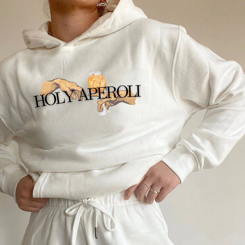 Holy Aperoli Adam X Jesus Meme Hoodie /They See Me Aperollin Alcohol Funny Quote Sweater/Witziger Alkohol Spruch Damen Pullover von RISCStudios