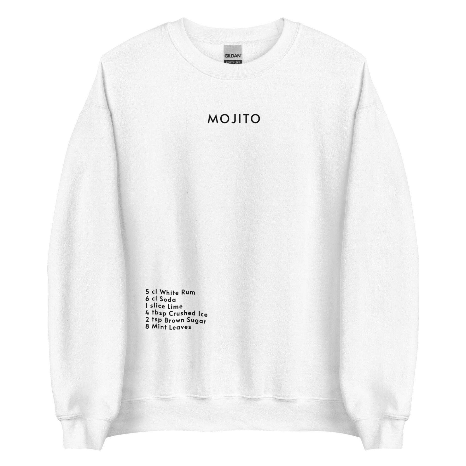 Mojito Ingredients Crewneck // Funny Alcohol Quote Best Friend Gift Pullover Printed Minimalistic Sweater von RISCStudios