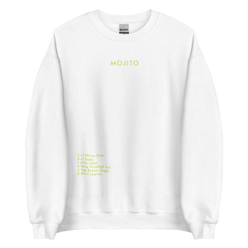 Mojito Ingredients Crewneck // Funny Alcohol Quote Best Friend Gift Pullover Printed Minimalistic Sweater von RISCStudios