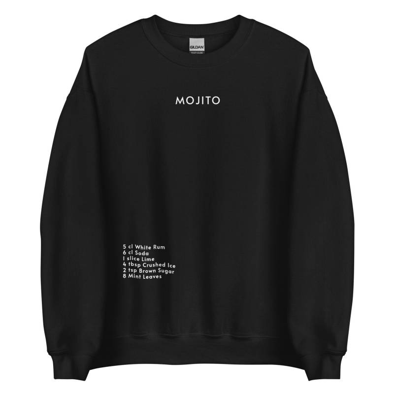 Mojito Ingredients Crewneck // Funny Alcohol Quote Best Friend Gift Pullover Printed Minimalistic Sweater von RISCStudios