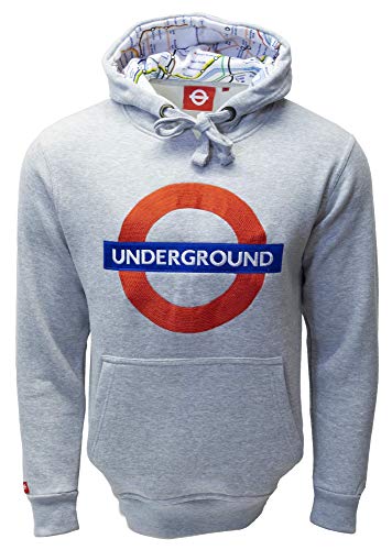 RITISH ERITAGE RANDS TFL™129 Lizenziertes Unisex Underground™ Chain Stitch Embroidery Hooded Sweatshirt (XXL) von GWCC