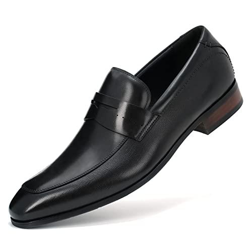 Herren Slip on Oxford Kleid Schuhe Klassische Handarbeit Kalbsleder Herstellung Kompakter Wählen Sie die richtige Größe, um die Fußform zu ändern, Black.b, 43 EU von RITIZEN