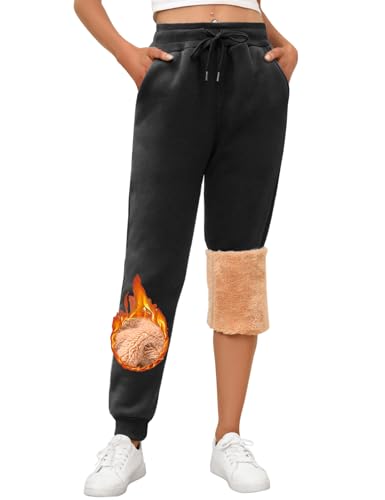 RITOSTA Jogginghose Damen Baumwolle Warm Winter Jogginghose Gefütterte Thermo Fleece Sporthose Lang Freizeithose mit Kordelzug Taschen Bequeme Sweathose RITOSTA Jogginghose Damen Baumwolle Warm Winter Jogginghose Gefütterte Thermo Fleece Sporthose Lang Freizeithose mit Kordelzug Taschen Bequeme Sweathose von RITOSTA