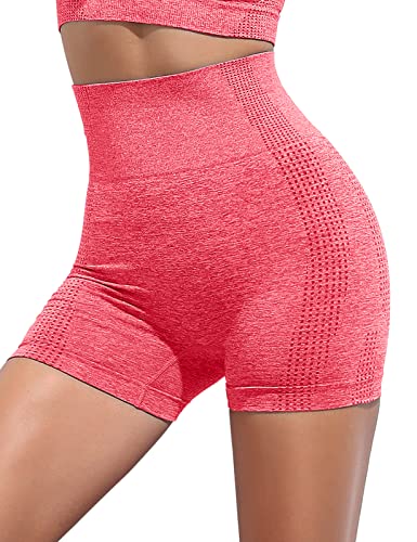 RITOSTA Kurze Sporthose Damen Radlerhose Yogahose Laufhose Kurz Leggings Hotpants Blickdicht Hohe Taille Sportshorts für Sommer Yoga Fitness Joggen Training(Rosa,S) von RITOSTA