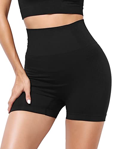 RITOSTA Kurze Sporthose Damen Radlerhose Yogahose Laufhose Kurz Leggings Hotpants Blickdicht Hohe Taille Sportshorts für Sommer Yoga Fitness Joggen Training(Schwarz,L) von RITOSTA