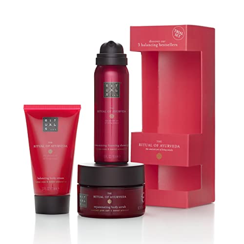 RITUALS Geschenkset für Frauen von The Ritual of Ayurveda, Probierset - mit indischem Rosen- und Mandelöl - beruhigend und pflegend, rot, 3.0 stück, 0.55 pounds von RITUALS