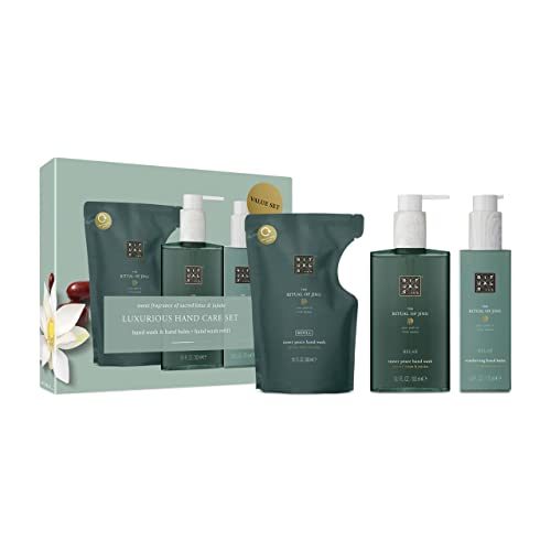 RITUALS Handseife- & Handcreme-Geschenkset mit Seifennachfüllung von The Ritual of Jing, 775 ml — Mit Heiligem Lotus, Jujube & Chinesischer Minze — Entspannende & Beruhigende Eigenschaften von RITUALS