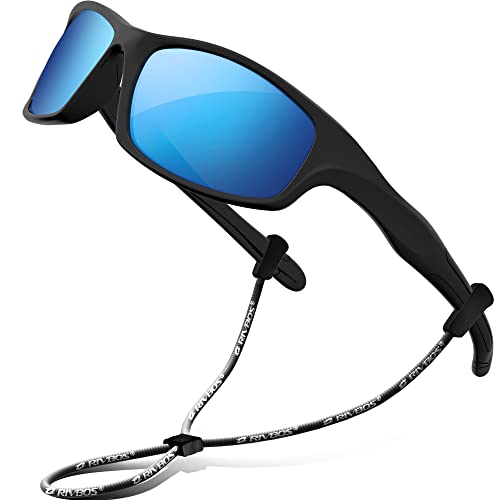 RIVBOS Kinder polarisierte Sonnenbrille mit Riemen Brillengläser Schattierungen für Jungen Mädchen und Kinder RBK004 von RIVBOS