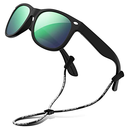 RIVBOS Kinder polarisierte Sonnenbrille mit Riemen Brillengläser Schattierungen für Jungen Mädchen und Kinder RBK004 von RIVBOS